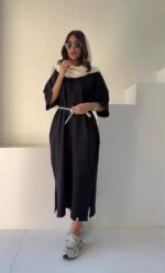 تیشرت بلند بغل چاک دار مدل vibe کد 6550 - Image 2