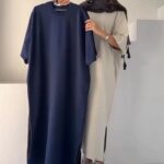 تیشرت بلند بغل چاک دار مدل vibe کد 6550
